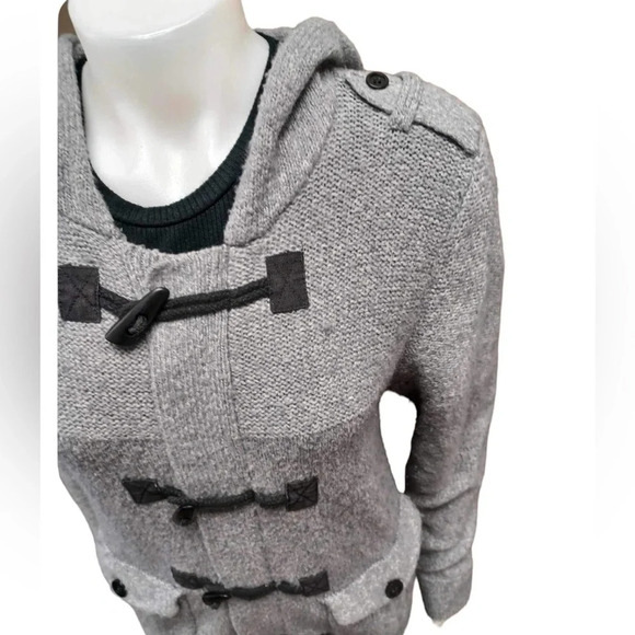 Topman  Wool Blend Hooded Cardigan Toggle Closure Size Small - Picture 3 of 10